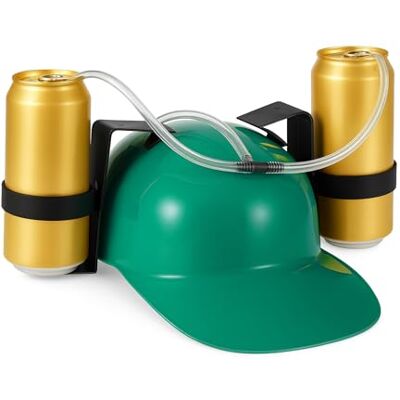 Relaxdays Party Trinkhelm, Helm mit Schlauch, für 2 Dosen Bier, Spaßartikel Fasching u. Fußball, Bierhelm, grün Relaxdays Party Trinkhelm, Helm mit Schlauch, für 2 Dosen Bier, Spaßartikel Fasching u. Fußball, Bierhelm, grün