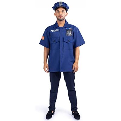 Dress Up America Polizei-Kostüm Für Erwachsene – Rollenspiel-Verkleidungsset, Halloween- Und Mottoparty-Outfit, Realistische Uniform Im Stil Der Strafverfolgungsbehörden Dress Up America Polizei-Kostüm Für Erwachsene – Rollenspiel-Verkleidungsset, Halloween- Und Mottoparty-Outfit, Realistische Uniform Im Stil Der Strafverfolgungsbehörden
