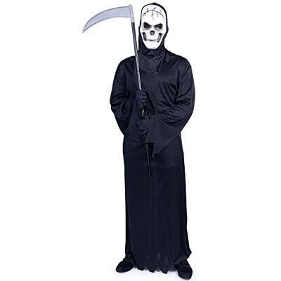 Dress Up America Unisex-Kinder Halloween-Reaper-Kostüm-Set für Herren Halloween-Reaper-Kostüm-Set für Herren – ideal für Rollenspiele und Spaß für Kinder Dress Up America Unisex-Kinder Halloween-Reaper-Kostüm-Set für Herren Halloween-Reaper-Kostüm-Set für Herren – ideal für Rollenspiele und Spaß für Kinder