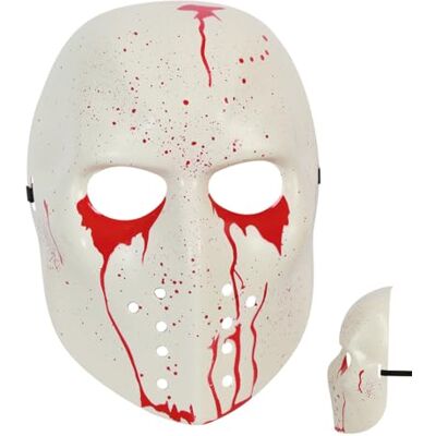 FRIES Halbmaske Horror mit Blut für Halloween, Party oder Event FRIES Halbmaske Horror mit Blut für Halloween, Party oder Event