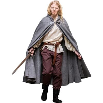 Leonardo Carbone ® Unisex Mittelalter Wollumhang mit Wolfsschließe Tjark Mittelalter Kleidung Damen & Herren, Cape Männer, Hobbit Kostüm, LARP, Wikinger, Cosplay Herren, Halloween, Karneval Leonardo Carbone ® Unisex Mittelalter Wollumhang mit Wolfsschließe Tjark Mittelalter Kleidung Damen & Herren, Cape Männer, Hobbit Kostüm, LARP, Wikinger, Cosplay Herren, Halloween, Karneval