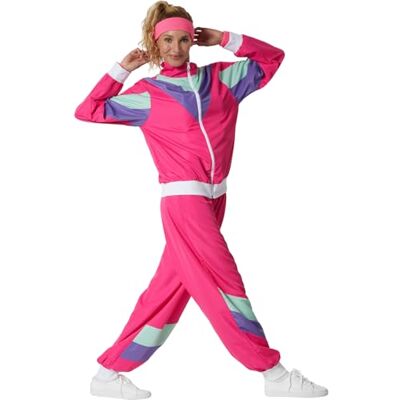 TecTake - Damenkostüm Retro 80er 90er Jahre Jogginganzug - pink TecTake - Damenkostüm Retro 80er 90er Jahre Jogginganzug - pink