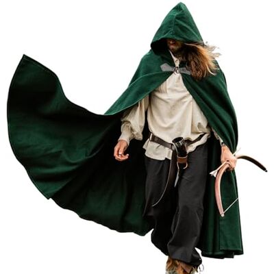 Leonardo Carbone ® Unisex Mittelalter Wollumhang mit Wolfsschließe Tjark Mittelalter Kleidung Damen & Herren, Cape Männer, Hobbit Kostüm, LARP, Wikinger, Cosplay Herren, Halloween, Karneval Leonardo Carbone ® Unisex Mittelalter Wollumhang mit Wolfsschließe Tjark Mittelalter Kleidung Damen & Herren, Cape Männer, Hobbit Kostüm, LARP, Wikinger, Cosplay Herren, Halloween, Karneval