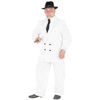 Foxxeo weißes Gangster Boss Kostüm für Herren Anzug 20er Jahre Motto Party Karneval Fasching Größe S-XL Foxxeo weißes Gangster Boss Kostüm für Herren Anzug 20er Jahre Motto Party Karneval Fasching Größe S-XL