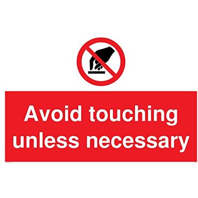Viking Schild mit Aufschrift „Avoid touching unless necessary“, Aluminiumverbund, 3 mm Viking Schild mit Aufschrift „Avoid touching unless necessary“, Aluminiumverbund, 3 mm