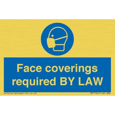 Viking Schild mit Aufschrift "Face Coverings required by Law", 75 x 50 mm, A8L Viking Schild mit Aufschrift "Face Coverings required by Law", 75 x 50 mm, A8L