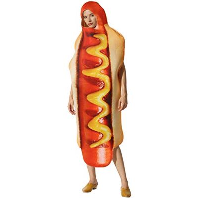 EraSpooky Unisex Essen Lebensmittel Hotdog Kostüm Faschingskostüme Einteiler Halloween Party Karneval Fastnacht Kleid für Erwachsene Herren Damen EraSpooky Unisex Essen Lebensmittel Hotdog Kostüm Faschingskostüme Einteiler Halloween Party Karneval Fastnacht Kleid für Erwachsene Herren Damen