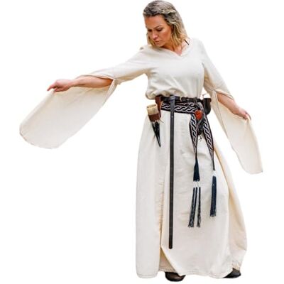 Leonardo Carbone ® Damen Kleid Begina Handstickerei V-Ausschnitt Karneval, Halloween, Cosplay, LARP, Mittelalter, Kostüm, Gewand, Festival, Event 100% Baumwolle Leonardo Carbone ® Damen Kleid Begina Handstickerei V-Ausschnitt Karneval, Halloween, Cosplay, LARP, Mittelalter, Kostüm, Gewand, Festival, Event 100% Baumwolle
