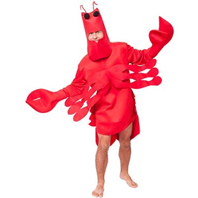 EraSpooky Herren Hummer-Kostüm für Erwachsene Karneval Halloween Fasching Overall Hut und Klauen EraSpooky Herren Hummer-Kostüm für Erwachsene Karneval Halloween Fasching Overall Hut und Klauen