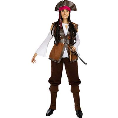 Metamorph - Verfluchte Karibik Piratin - Weiße Bluse - Lederweste - Costume Metamorph - Verfluchte Karibik Piratin - Weiße Bluse - Lederweste - Costume