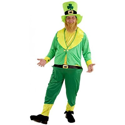 Foxxeo Lustiges grünes Irischer Kobold Kostüm für Herren St. Patricks Day Fasching Karneval Motto-Party Größe XL Foxxeo Lustiges grünes Irischer Kobold Kostüm für Herren St. Patricks Day Fasching Karneval Motto-Party Größe XL