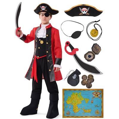 Spooktacular Creations Piratenkostüm für Kinder Jungen Halloween-Dress Up, Faschingskostüm für Weihnachten, Karneval Spooktacular Creations Piratenkostüm für Kinder Jungen Halloween-Dress Up, Faschingskostüm für Weihnachten, Karneval