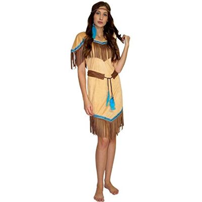 MAYLYNN 16617 Kostüm Indianerin Indianerkostüm Squaw Damen 3-teilig: Kleid, Gürtel, Stirnband, Größe: M-L MAYLYNN 16617 Kostüm Indianerin Indianerkostüm Squaw Damen 3-teilig: Kleid, Gürtel, Stirnband, Größe: M-L