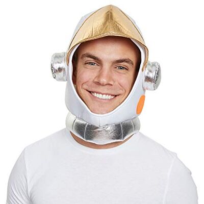 Bristol Novelty BH691 Astronautenhelm, weich, weiß, goldfarben, silberfarben Halloween Bristol Novelty BH691 Astronautenhelm, weich, weiß, goldfarben, silberfarben Halloween