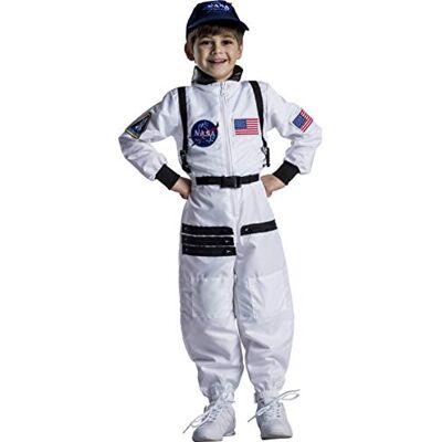 Dress Up America NASA-Kostüm für Kinder – Raumanzug mit Mütze – Realistisches Halloween-Outfit Dress Up America NASA-Kostüm für Kinder – Raumanzug mit Mütze – Realistisches Halloween-Outfit