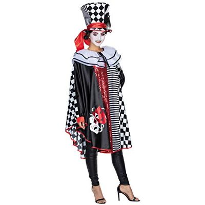 Unbekannt Damen Kostüm Pierrot Harlekin Poncho Harlekina inkl. Zylinder Onesize Fasching Unbekannt Damen Kostüm Pierrot Harlekin Poncho Harlekina inkl. Zylinder Onesize Fasching