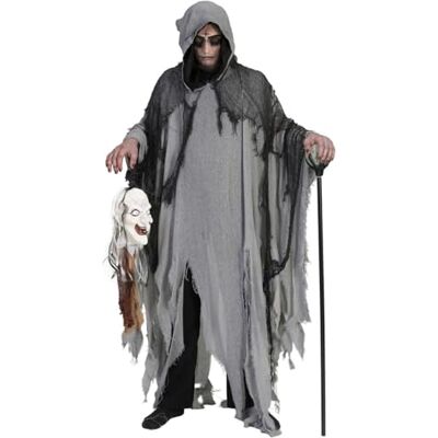 Funny Fashion Halloween Umhang mit Kapuze Grau Gruseliges Ghul Tod Zombie Geister Kostüm Robe Cape Gewand Cosplay Fasching Vampir Mittelalter Verkleidung Karneval Funny Fashion Halloween Umhang mit Kapuze Grau Gruseliges Ghul Tod Zombie Geister Kostüm Robe Cape Gewand Cosplay Fasching Vampir Mittelalter Verkleidung Karneval
