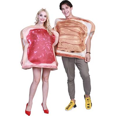 EraSpooky Essen Lebensmittel Marmelade Röstbrot Toast Brot Kostüm Halloween Party Karneval Fastnacht Faschingskostüme für Erwachsene Herren Damen EraSpooky Essen Lebensmittel Marmelade Röstbrot Toast Brot Kostüm Halloween Party Karneval Fastnacht Faschingskostüme für Erwachsene Herren Damen