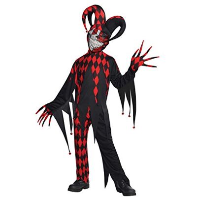 amscan 999658 Kinderkostüm Gruseliger Narr, Langarmshirt, Kopfbedeckung, Gesichtsmaske, Handschuhe, Hose, Mottoparty, Karneval, Halloween amscan 999658 Kinderkostüm Gruseliger Narr, Langarmshirt, Kopfbedeckung, Gesichtsmaske, Handschuhe, Hose, Mottoparty, Karneval, Halloween