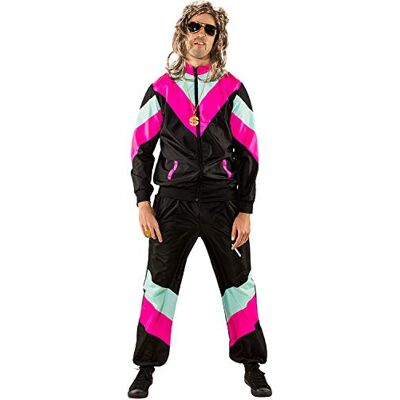 Unbekannt Unisex 90er Jogginganzug schwarz Retro Mottoparty Fasching Karneval (36/42) Unbekannt Unisex 90er Jogginganzug schwarz Retro Mottoparty Fasching Karneval (36/42)