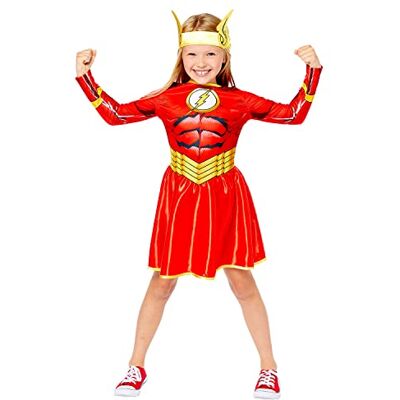 amscan Kinderkostüm Flash Girl, Kleid, Kopfbedeckung, 100 % recycelte Materialien, Serie, DC Super Heroes, Motto-Party, Karneval amscan Kinderkostüm Flash Girl, Kleid, Kopfbedeckung, 100 % recycelte Materialien, Serie, DC Super Heroes, Motto-Party, Karneval