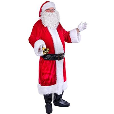 Funny Fashion Nikolaus Weihnachtsmann Kostüm Set 3-tlg. Rot Weiß Mantel Mütze Bart Santa Claus Weihnachten Heiligabend Weihnachtszeit Adventszeit Weihnachtsmarkt Christkind Einheitsgröße Funny Fashion Nikolaus Weihnachtsmann Kostüm Set 3-tlg. Rot Weiß Mantel Mütze Bart Santa Claus Weihnachten Heiligabend Weihnachtszeit Adventszeit Weihnachtsmarkt Christkind Einheitsgröße