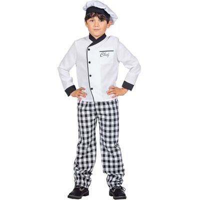WILBERS & WILBERS Kinderkostüm Koch 3-teiliges Set mit Oberteil, Hose und Mütze, Bäcker, Kostüm für Karneval WILBERS & WILBERS Kinderkostüm Koch 3-teiliges Set mit Oberteil, Hose und Mütze, Bäcker, Kostüm für Karneval