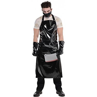 shoperama Schlächter Set Halloween Herren-Kostüm Lack Schwarz Butcher Horror Serien-Mörder Serien-Killer shoperama Schlächter Set Halloween Herren-Kostüm Lack Schwarz Butcher Horror Serien-Mörder Serien-Killer