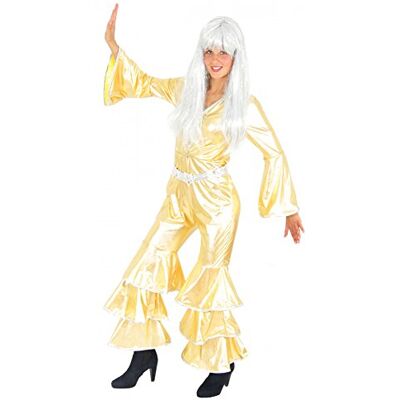 Foxxeo goldenes 70er Jahre Disco Kostüm für Damen Karneval Fasching Party gold Overall Jumpsuit Größe S Foxxeo goldenes 70er Jahre Disco Kostüm für Damen Karneval Fasching Party gold Overall Jumpsuit Größe S