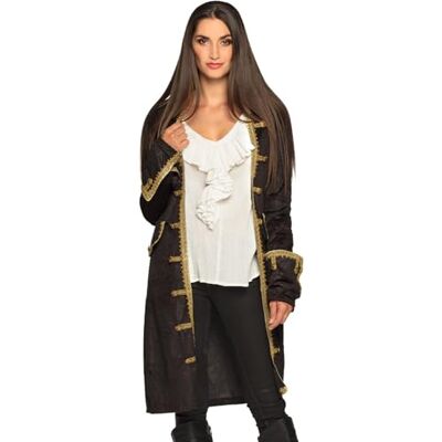 Boland Jacke Piratin für Damen, schwarz-gold, Mantel für Frauen, Seeräuber, Freibeuter, Kostüm, Karneval, Mottoparty, Gr 42 Boland Jacke Piratin für Damen, schwarz-gold, Mantel für Frauen, Seeräuber, Freibeuter, Kostüm, Karneval, Mottoparty, Gr 42
