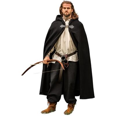 Leonardo Carbone ® Unisex Mittelalter Wollumhang mit Wolfsschließe Tjark Mittelalter Kleidung Damen & Herren, Cape Männer, Hobbit Kostüm, LARP, Wikinger, Cosplay Herren, Halloween, Karneval Leonardo Carbone ® Unisex Mittelalter Wollumhang mit Wolfsschließe Tjark Mittelalter Kleidung Damen & Herren, Cape Männer, Hobbit Kostüm, LARP, Wikinger, Cosplay Herren, Halloween, Karneval