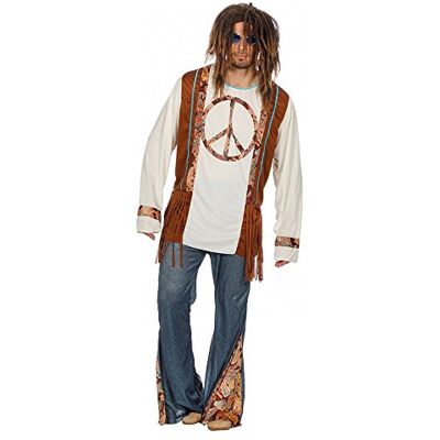 shoperama Hippie Peace Herren-Kostüm mit Jeans-Schlaghose 60er 70er Jahre Seventies Sixties Flower Power shoperama Hippie Peace Herren-Kostüm mit Jeans-Schlaghose 60er 70er Jahre Seventies Sixties Flower Power