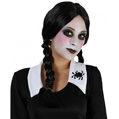 Generic Schwarz Zöpfe Perücke Damen Mädchen Halloween Kostüm Gothic Schulmädchen Verrücktes Kleid Party Generic Schwarz Zöpfe Perücke Damen Mädchen Halloween Kostüm Gothic Schulmädchen Verrücktes Kleid Party