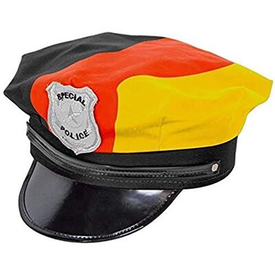 Unbekannt Polizei-Hut * Deutschland * mit Kordel als Deko für EM, WM, Fussball-Mottoparty oder Karnevall Fasching Police Germany schwarz rot gelb Gold Unbekannt Polizei-Hut * Deutschland * mit Kordel als Deko für EM, WM, Fussball-Mottoparty oder Karnevall Fasching Police Germany schwarz rot gelb Gold