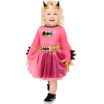 amscan (PKT) (9909324) Batgirl-Kostüm für Kinder, Mädchen, Rosa, 6–12 Monate amscan (PKT) (9909324) Batgirl-Kostüm für Kinder, Mädchen, Rosa, 6–12 Monate