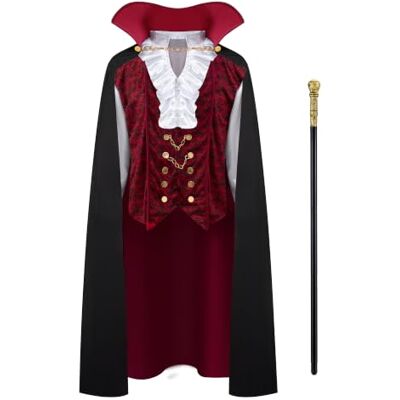 Spooktacular Creations Vampir Kostüm Erwachsene, halloween kostüm vampir, Renaissance Mittelalterliche Vampir Deluxe Halloween Kostüm für Herren Rollenspiel Sins Cosplay (Medium, Red) Spooktacular Creations Vampir Kostüm Erwachsene, halloween kostüm vampir, Renaissance Mittelalterliche Vampir Deluxe Halloween Kostüm für Herren Rollenspiel Sins Cosplay (Medium, Red)