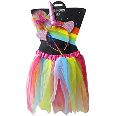 Unbekannt Kostüm-Accessoire-Set 3-TLG Einhorn mit Tüllrock Haarreif, Feenstab Tüllrock, Haarreif und Feenstab bilden einen abgestimmten Einhorn-Look, ohne weitere Hauptaccessoires einzeln zu suchen. Unbekannt Kostüm-Accessoire-Set 3-TLG Einhorn mit Tüllrock Haarreif, Feenstab Tüllrock, Haarreif und Feenstab bilden einen abgestimmten Einhorn-Look, ohne weitere Hauptaccessoires einzeln zu suchen.