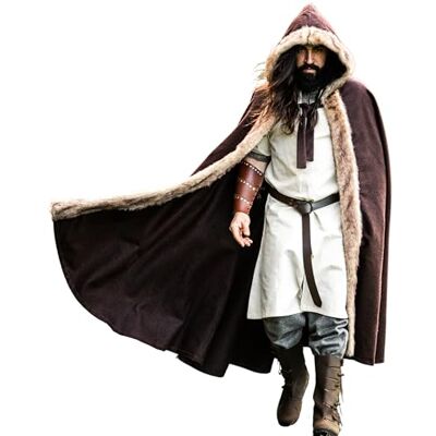 Leonardo Carbone ® Unisex Wikinger Umhang Fjell mit Kunstfell Mittelalter Kleidung Damen & Herren, Cape Männer, Hobbit Kostüm, LARP-Kleidung, Wikinger, Cosplay Herren, Halloween, Karneval Leonardo Carbone ® Unisex Wikinger Umhang Fjell mit Kunstfell Mittelalter Kleidung Damen & Herren, Cape Männer, Hobbit Kostüm, LARP-Kleidung, Wikinger, Cosplay Herren, Halloween, Karneval