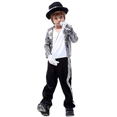 LOLANTA Jungen Halloween Kostüme Michael Jackson Kleidung Stage Performance Dancewear, L (6-7 Jahre) LOLANTA Jungen Halloween Kostüme Michael Jackson Kleidung Stage Performance Dancewear, L (6-7 Jahre)