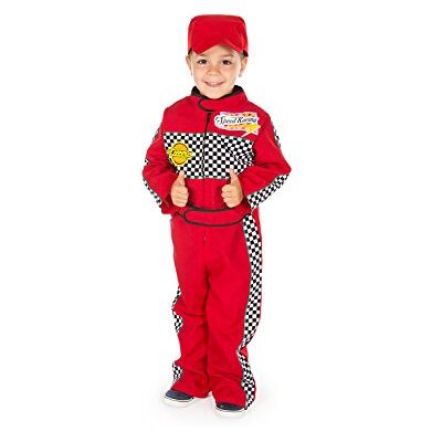 Pretend to Bee Rennfahrer Kostüm für Kinder/Kleinkinder, Unisex, Rote Rennmütze und Anzug, 3-5 Jahre Pretend to Bee Rennfahrer Kostüm für Kinder/Kleinkinder, Unisex, Rote Rennmütze und Anzug, 3-5 Jahre