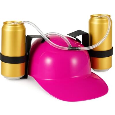 Relaxdays Party Trinkhelm, Helm mit Schlauch, für 2 Dosen Bier, Spaßartikel Fasching u. Fußball, Bierhelm, rosa Relaxdays Party Trinkhelm, Helm mit Schlauch, für 2 Dosen Bier, Spaßartikel Fasching u. Fußball, Bierhelm, rosa