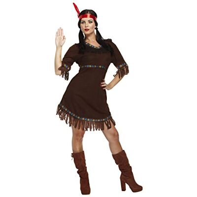Henbrandt Damen Indianer Squaw Damen-Kostüm, Brown, one size Henbrandt Damen Indianer Squaw Damen-Kostüm, Brown, one size