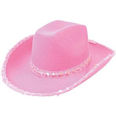 Bristol Novelty BH205 Cowboyhut, pink, Filzhut mit Pailletten, für Damen, Einheitsgröße Halloween Bristol Novelty BH205 Cowboyhut, pink, Filzhut mit Pailletten, für Damen, Einheitsgröße Halloween