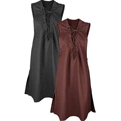 MYTHOLON Lenora ärmellose Tunika Baumwolle Bordeaux, L, Kleid Mittelalter Damen, LARP, Cosplay, Wikinger MYTHOLON Lenora ärmellose Tunika Baumwolle Bordeaux, L, Kleid Mittelalter Damen, LARP, Cosplay, Wikinger