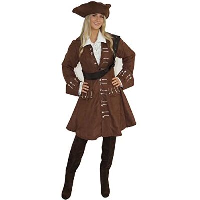 MAYLYNN 16536 Piratenkostüm Damen Piratin Kostüm braun Jacke und Hut MAYLYNN 16536 Piratenkostüm Damen Piratin Kostüm braun Jacke und Hut