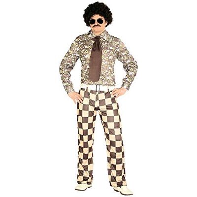 shoperama 60er 70er Jahre Retro Herren Disco Kostüm kariert Bad Taste Hemd Hose Krawatte Dancefloor Schlagermove Festival Blumen shoperama 60er 70er Jahre Retro Herren Disco Kostüm kariert Bad Taste Hemd Hose Krawatte Dancefloor Schlagermove Festival Blumen