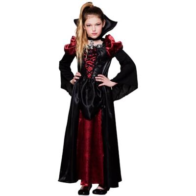 Boland Kinder-Kostüm Vampir-Königin, verschiedene Größen, Kleid mit Halsband, Halloween, Kinderkostüm, Mottoparty Boland Kinder-Kostüm Vampir-Königin, verschiedene Größen, Kleid mit Halsband, Halloween, Kinderkostüm, Mottoparty