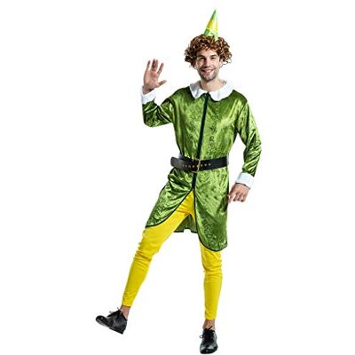 EraSpooky Elfe Kostüm mit Perücke Hut Faschingskostüme Cosplay Halloween Party Karneval Fastnacht Kleid für Erwachsene Herren Damen EraSpooky Elfe Kostüm mit Perücke Hut Faschingskostüme Cosplay Halloween Party Karneval Fastnacht Kleid für Erwachsene Herren Damen