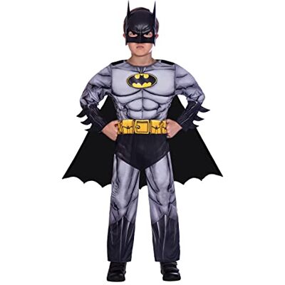 amscan Kinderkostüm Batman, Maske, Overall mit ausgepolsterter Brust, abnehmbarer Umhang, Super Heroes, Motto-Party, Karneval, 6-8 Jahre amscan Kinderkostüm Batman, Maske, Overall mit ausgepolsterter Brust, abnehmbarer Umhang, Super Heroes, Motto-Party, Karneval, 6-8 Jahre