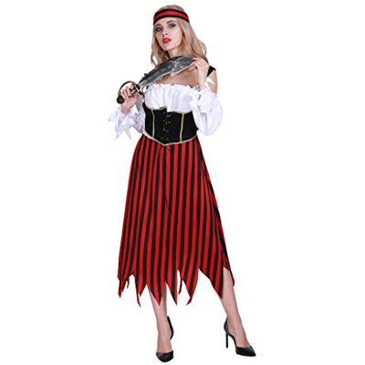 EraSpooky Damen Piratenkostüm Faschingskostüme Cosplay Halloween Party Karneval Fastnacht Piratin Kostüm für Frauen EraSpooky Damen Piratenkostüm Faschingskostüme Cosplay Halloween Party Karneval Fastnacht Piratin Kostüm für Frauen